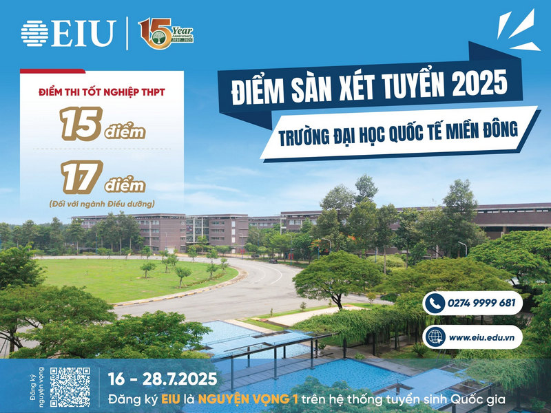 Diem nhan ho so xet tuyen Dai hoc Quoc te Mien Dong 2025
