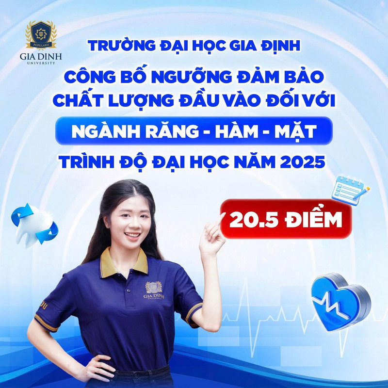 Truong Dai hoc Gia Dinh cong bo nguong dam bao chat luong dau vao 2025