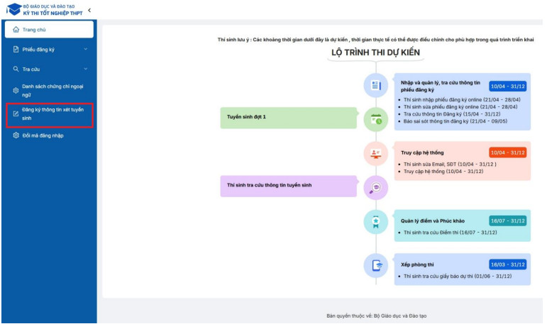 Huong dan thanh toan le phi xet tuyen Dai hoc 2025 - Chi tiet