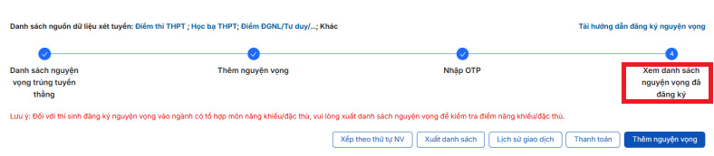 Huong dan thanh toan le phi xet tuyen Dai hoc 2025 - Chi tiet