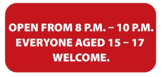 A red sign with white text
Description automatically generated