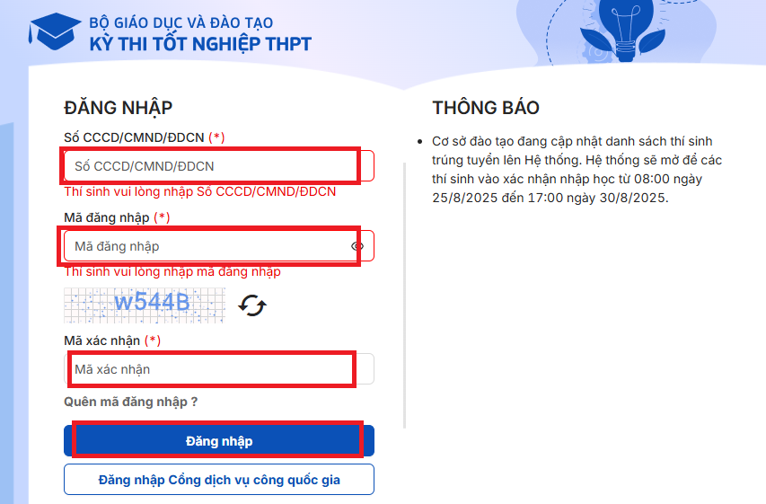 Huong dan tra cuu ket qua trung tuyen va xac nhan nhap hoc DH 2025