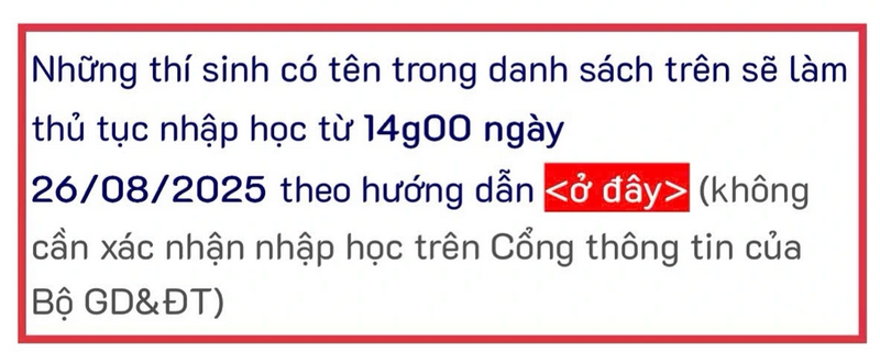 Dai hoc Mo TPHCM thong bao khong can xac nhan nhap hoc tren He thong cua Bo