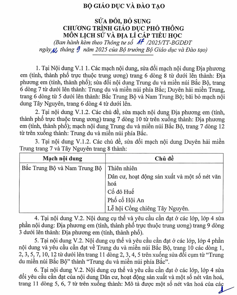 Bo GD cong bo chi tiet nhung diem sua moi o cac sach giao khoa