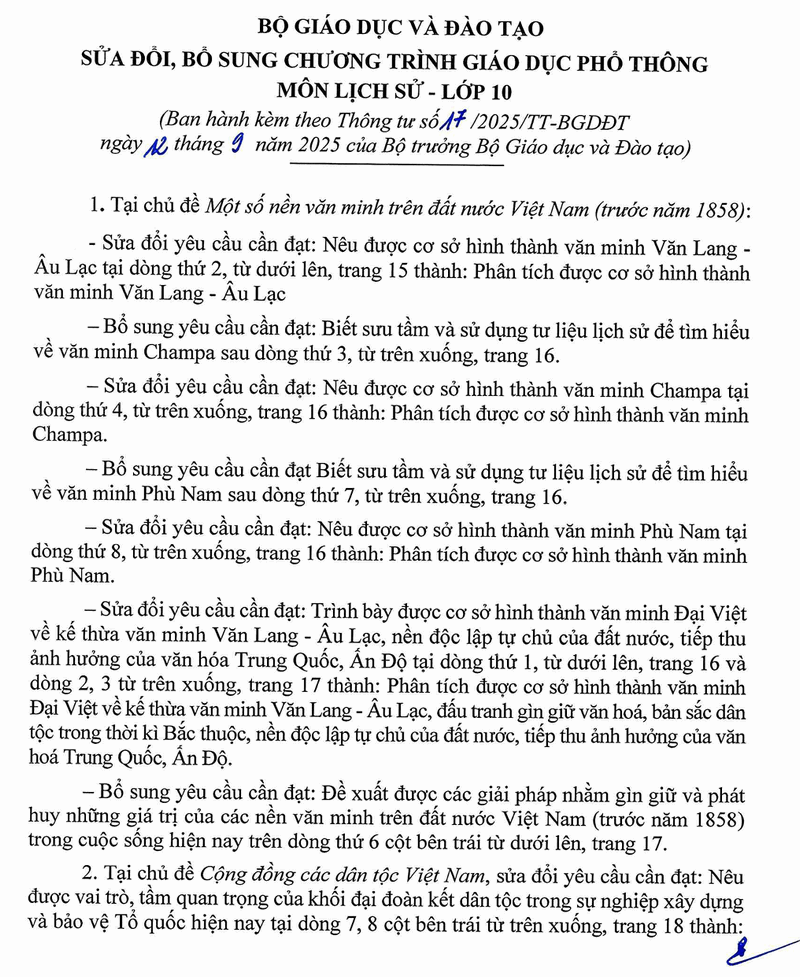 Bo GD cong bo chi tiet nhung diem sua moi o cac sach giao khoa