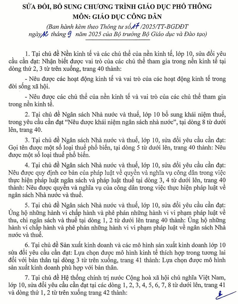 Bo GD cong bo chi tiet nhung diem sua moi o cac sach giao khoa