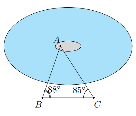 A circle with a triangle and a triangle in the center
Description automatically generated
