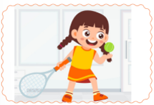 A cartoon of a child holding a tennis racket and a ball
AI-generated content may be incorrect.