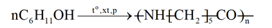 d). Nếu hiệu suất chuyển hoá từ cyclohexanol đến capron là 80% thì cứ 1 tấn cyclohexanol thu được 0,92 tấn tơ capron. (ảnh 1)