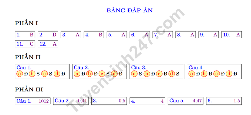 De thi giua hoc ki 1 lop 12 mon Toan 2025 - THCS&THPT Nguyen Binh Khiem - Cau Giay (Co dap an)