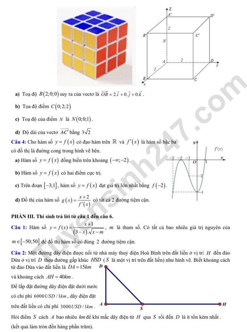 De thi giua ki 1 lop 12 mon Toan 2025 - THCS&THPT Nguyen Khuyen