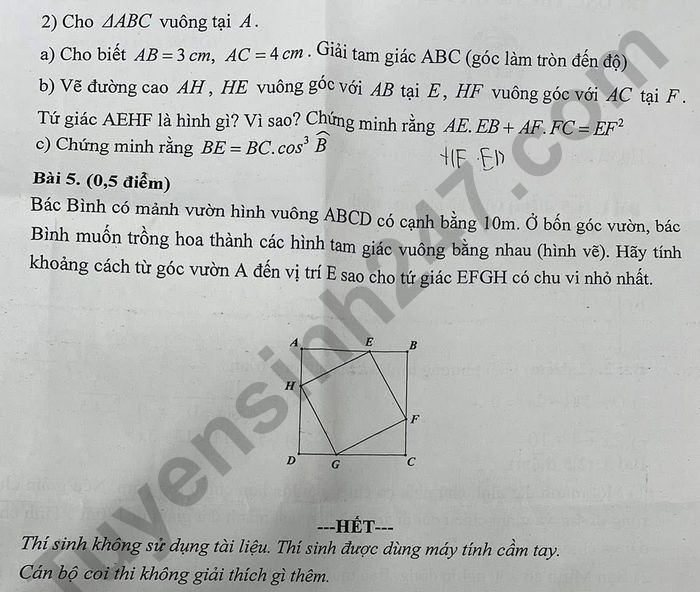 De thi giua ki 1 mon Toan 9 - THCS&THPT Le Quy Don 2025