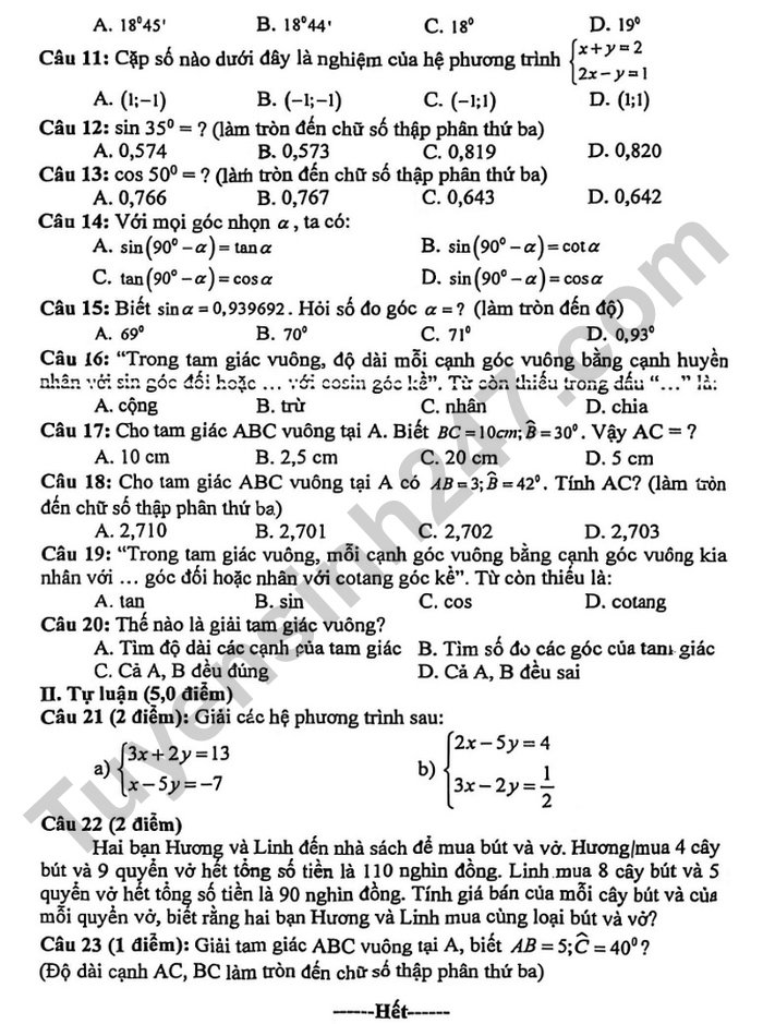 De thi giua ki 1 mon Toan 9 THCS Nguyen Thi Dinh 2025