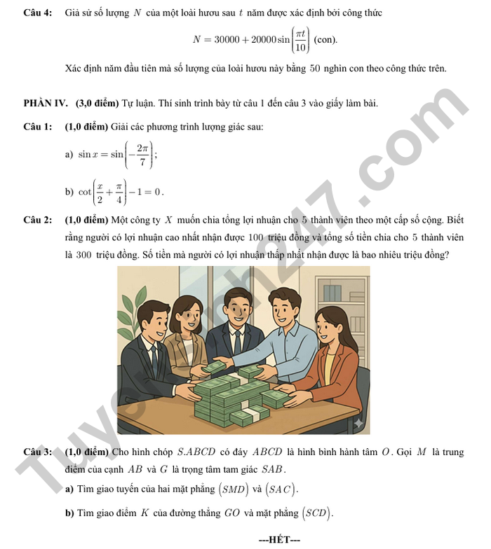 De thi giua ki 1 nam 2025 THPT Tay Thanh - lop 11 mon Toan