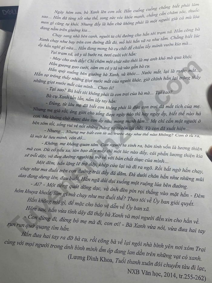 De thi giua ki 1 lop 11 mon Van 2025 - THPT Chuyen Tran Phu