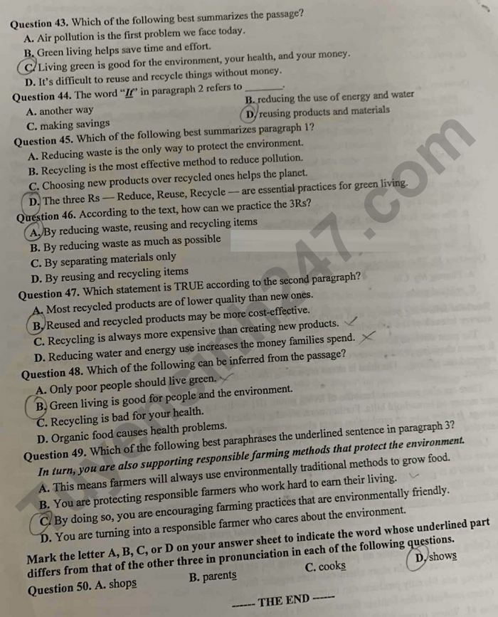 De thi giua ki 1 mon Anh lop 10 THPT Tran Hung Dao 2025