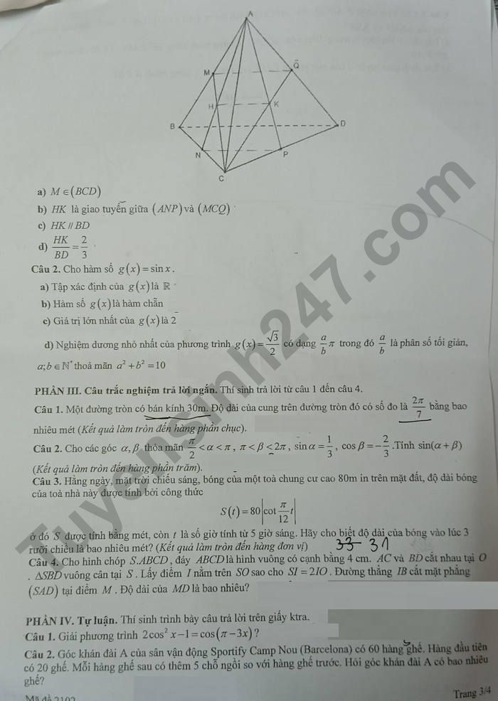 De thi giua ki 1 nam 2025 Toan lop 11 - THPT Nguyen Thi Minh Khai