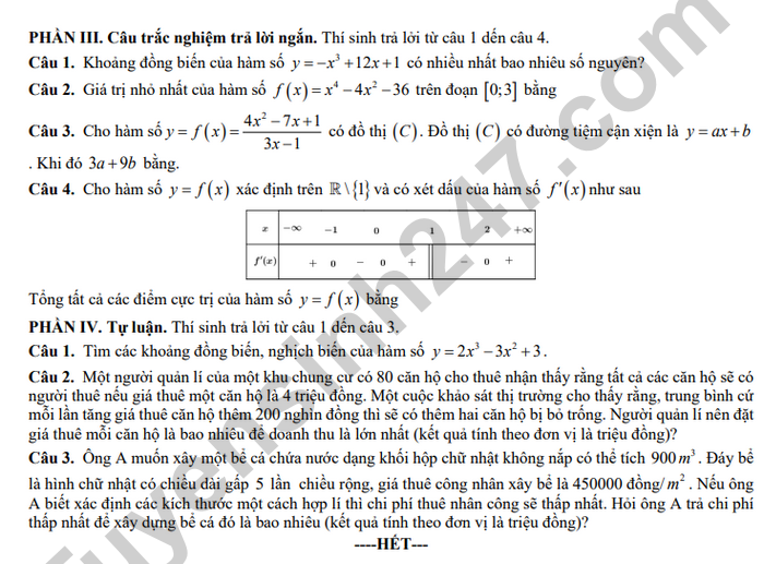 De thi giua ki 1 Toan lop 12 nam 2025 - THPT so 3 Bao Thang