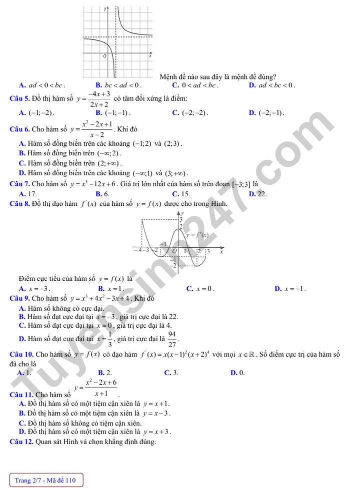 De thi giua ki 1 nam 2025 THPT Binh Xuyen - lop 12 mon Toan