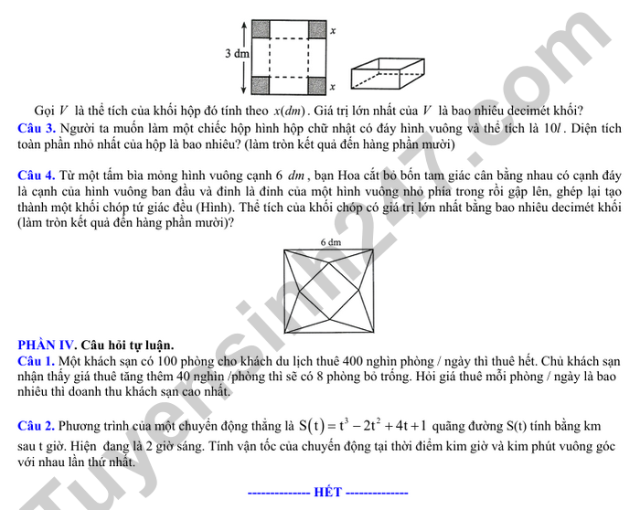 De thi giua ki 1 nam 2025 THPT Binh Xuyen - lop 12 mon Toan