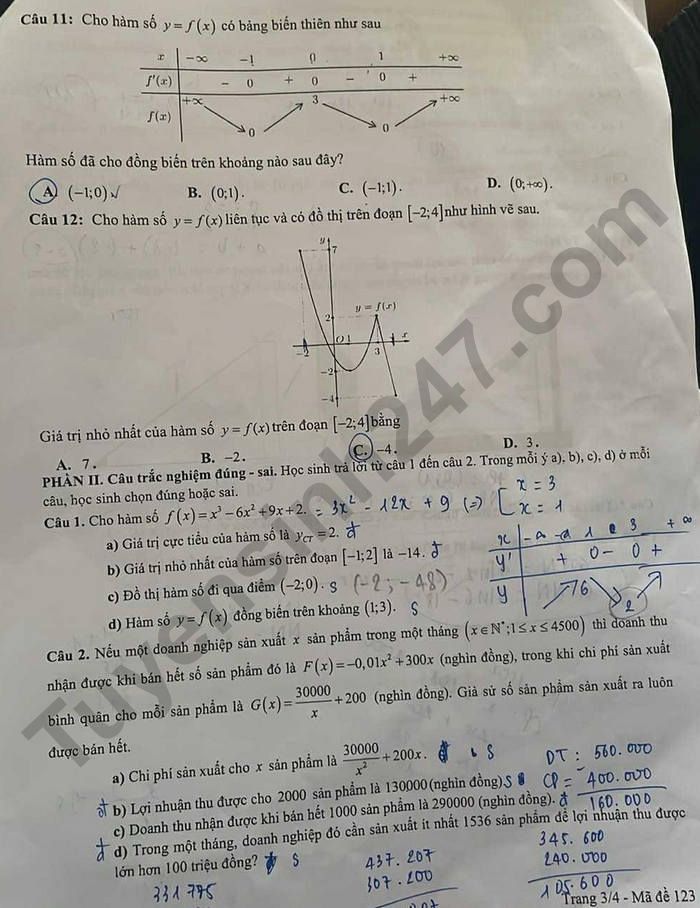 De thi giua ki 1 mon Toan lop 12 THPT Nguyen Van Troi 2025