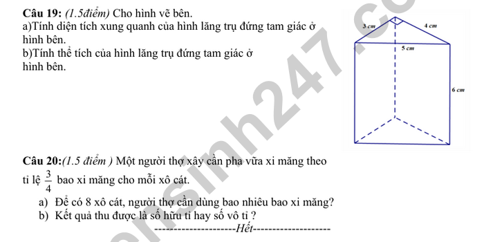 De thi giua ki 1 Toan lop 7 TH&THCS Cau May 2025 (co dap an)