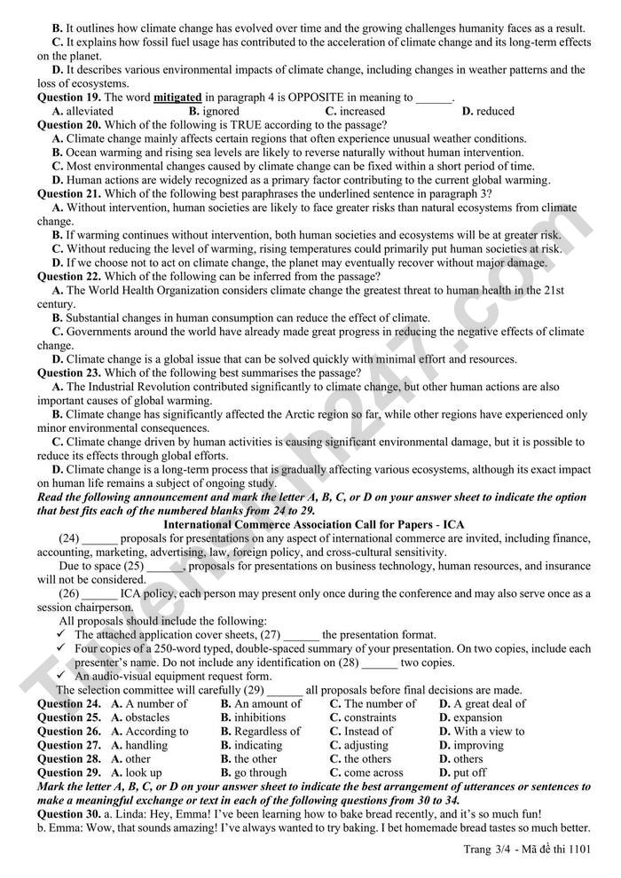 De thi thu tot nghiep THPT 2026 mon Anh - THPT Tan Yen so 2 (lan 1)