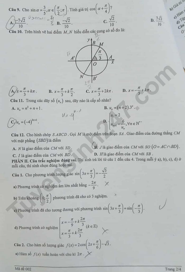 De thi giua ki 1 nam 2025 THPT Chuyen Luong Van Tuy - Toan lop 11