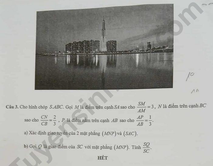 De thi giua ki 1 nam 2025 THPT Chuyen Luong Van Tuy - Toan lop 11