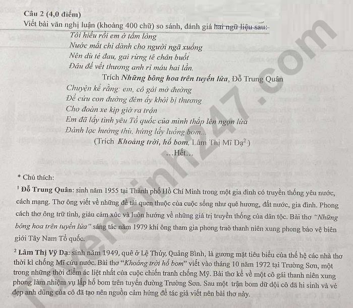 De thi giua ki 1 mon Van 12 - PT DTNT THPT Hoa Binh 2025