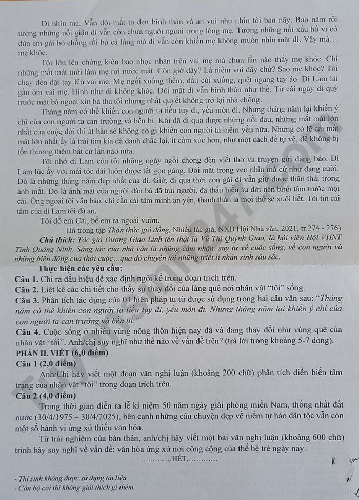 De thi giua HK1 nam 2025 mon Van 12 - THPT Hoai Duc A