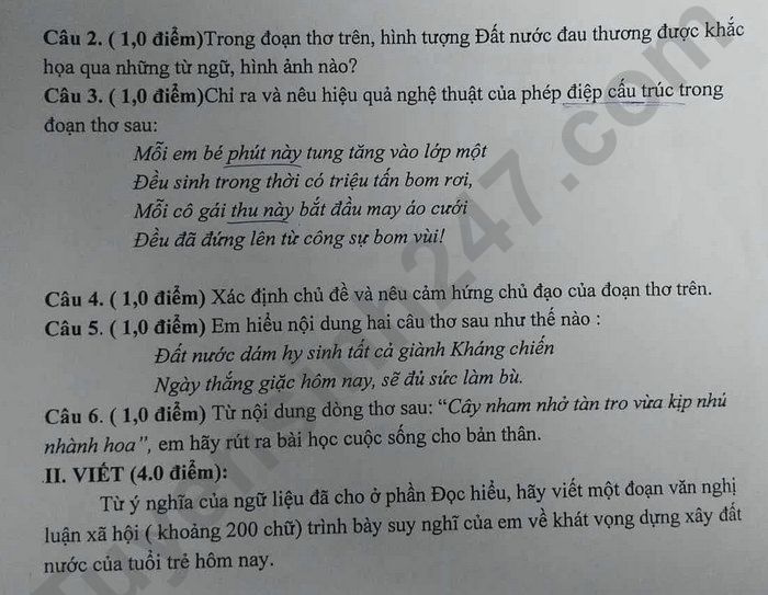 De thi giua ki 1 lop 12 mon Van 2025 - THPT Thanh Loc