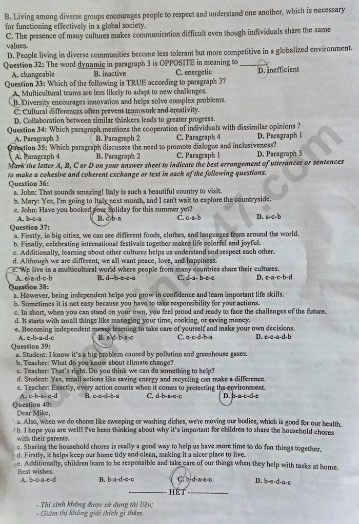 De thi giua hoc ki 1 lop 12 mon Anh 2025 - So GDDT Hung Yen