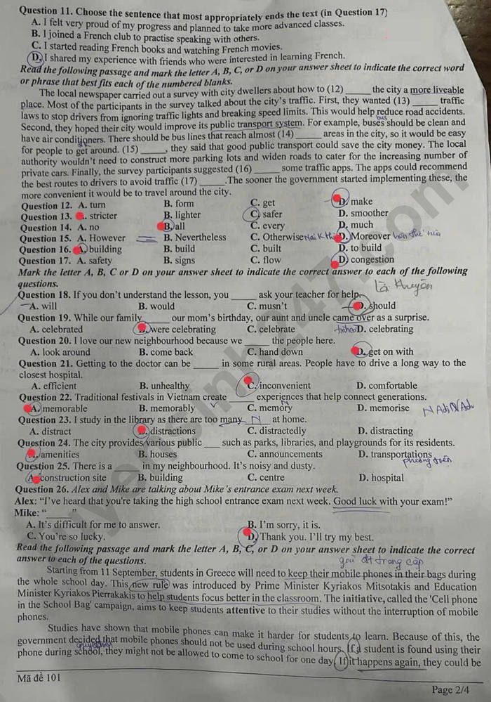 De thi giua ki 1 nam 2025 lop 9 mon Anh - THCS Le Ngoc Han