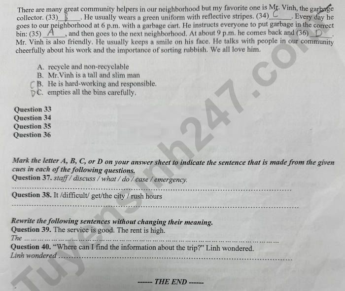 De thi giua hoc ki 1 lop 9 mon Anh 2025 - THCS Ngo Gia Tu