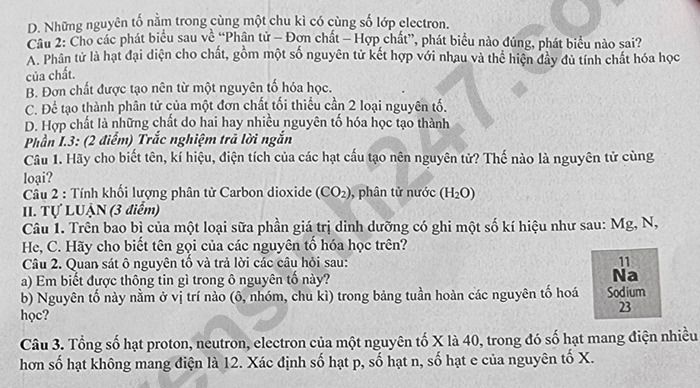 De thi giua ki 1 KHTN lop 7 THCS Dinh Cong 2025