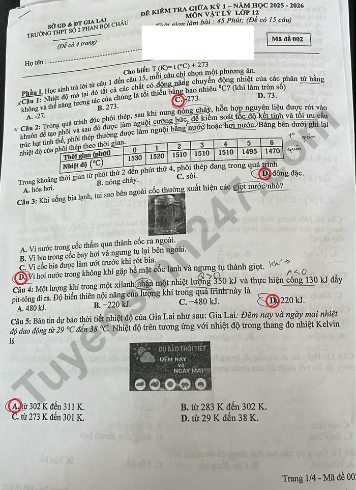 De thi giua ki 1 mon Ly lop 12 THPT so 2 Phan Boi Chau 2025