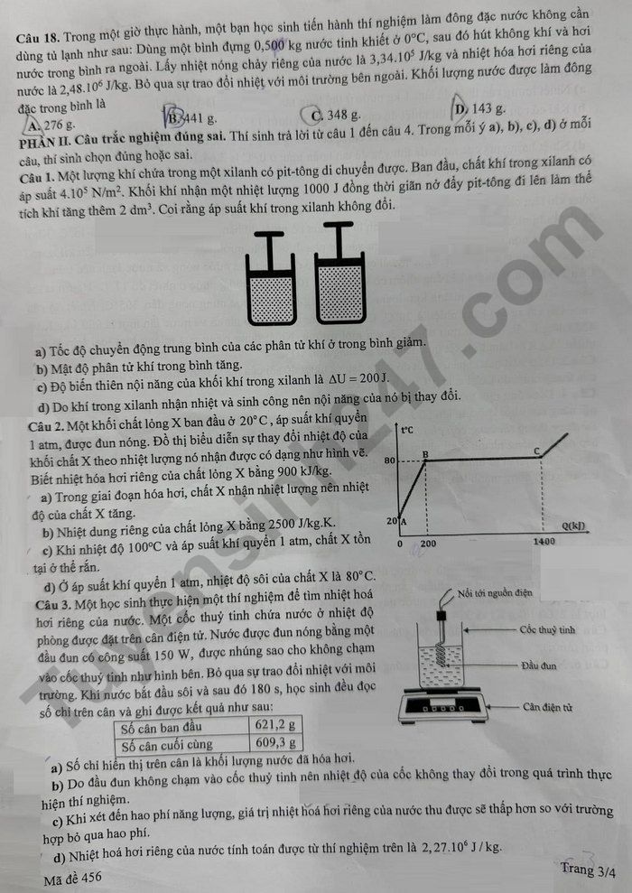 De thi giua hoc ki 1 nam 2025 THPT Xuan Phuong - lop 12 mon Ly