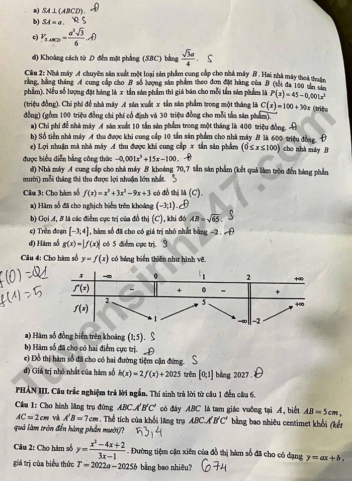 De thi giua ki 1 nam 2025 So GD Hung Yen - lop 12 mon Toan