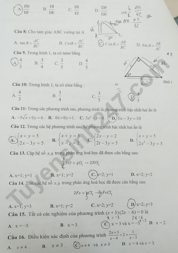 De kiem tra giua ki 1 Toan lop 9 THCS Han Thuyen 2025