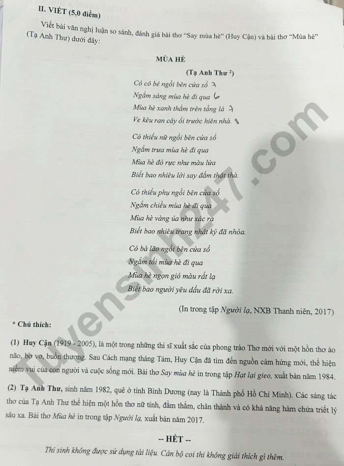 De thi giua ki 1 lop 12 mon Van 2025 - Truong Trung hoc Thuc hanh Sai Gon