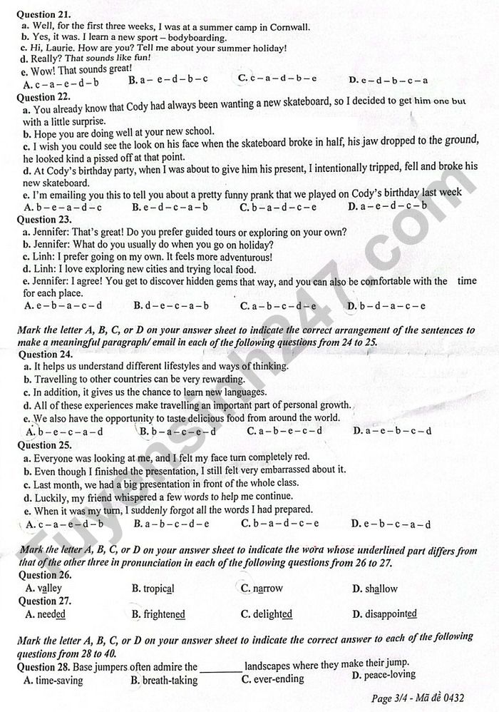 De thi giua ki 1 mon Anh lop 10 THPT Hung Vuong 2025