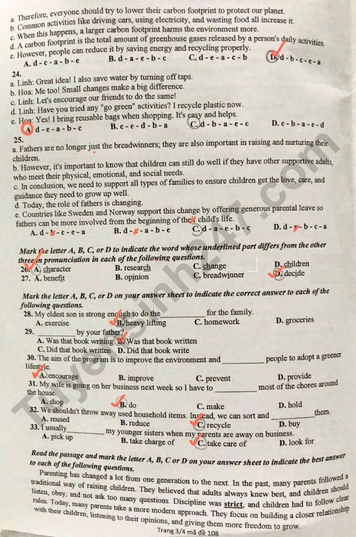 De thi giua ki 1 mon Anh lop 10 - THPT Dong Anh 2025