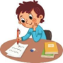 A cartoon of a child writing on paper

AI-generated content may be incorrect.