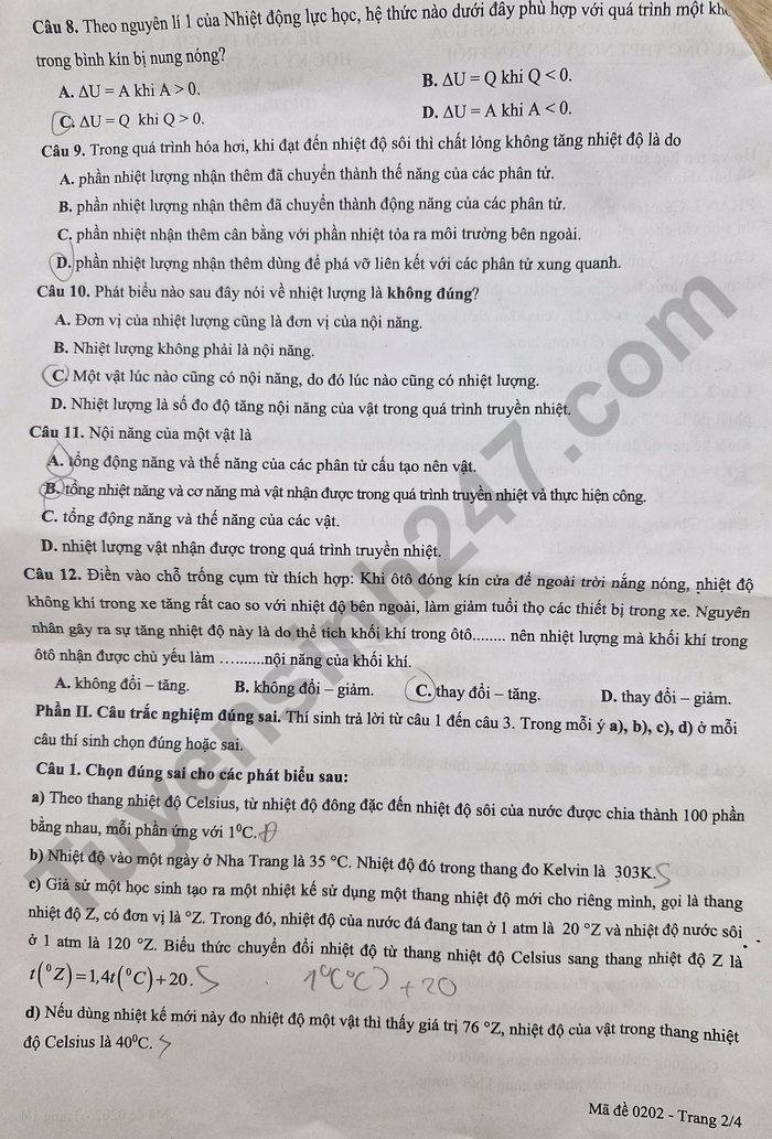 De thi giua ki 1 mon Ly lop 12 - THPT Nguyen Van Troi 2025