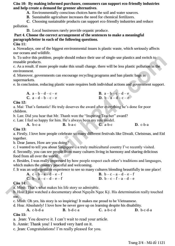 De thi giua ki 1 Anh lop 12 THPT Huong Hoa 2025 - co dap an