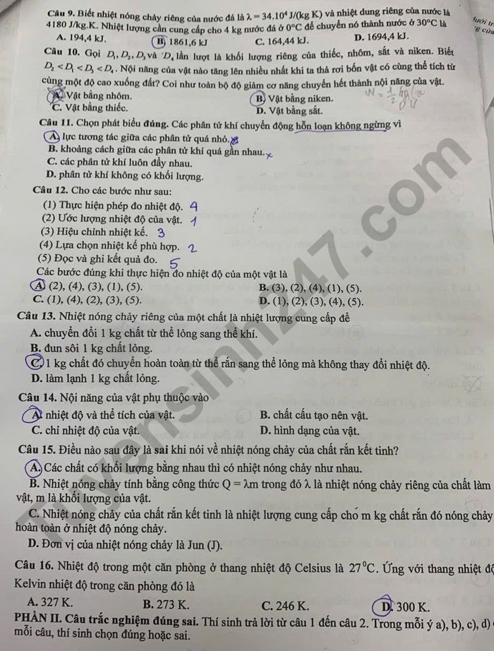 De thi giua HK1 lop 12 mon Ly nam 2025 - THPT Long Thanh