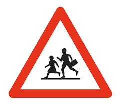 A red triangle sign with a black and white image of people crossing
AI-generated content may be incorrect.