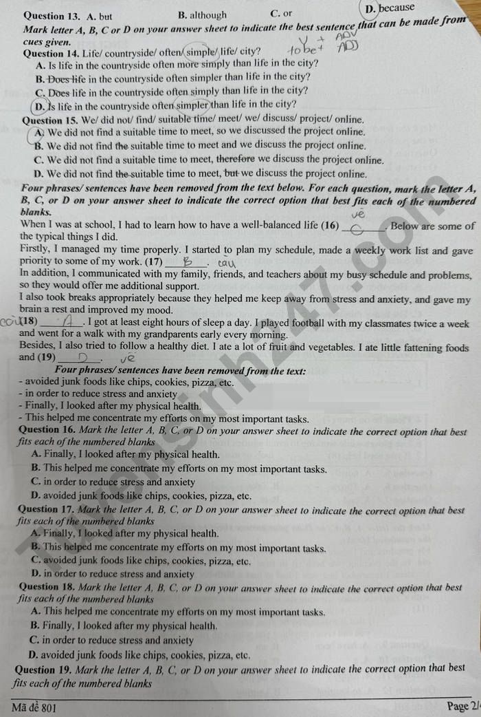 De thi giua ki 1 nam 2025 THCS Le Ngoc Han - lop 8 mon Anh