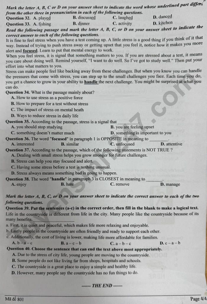 De thi giua ki 1 nam 2025 THCS Le Ngoc Han - lop 8 mon Anh